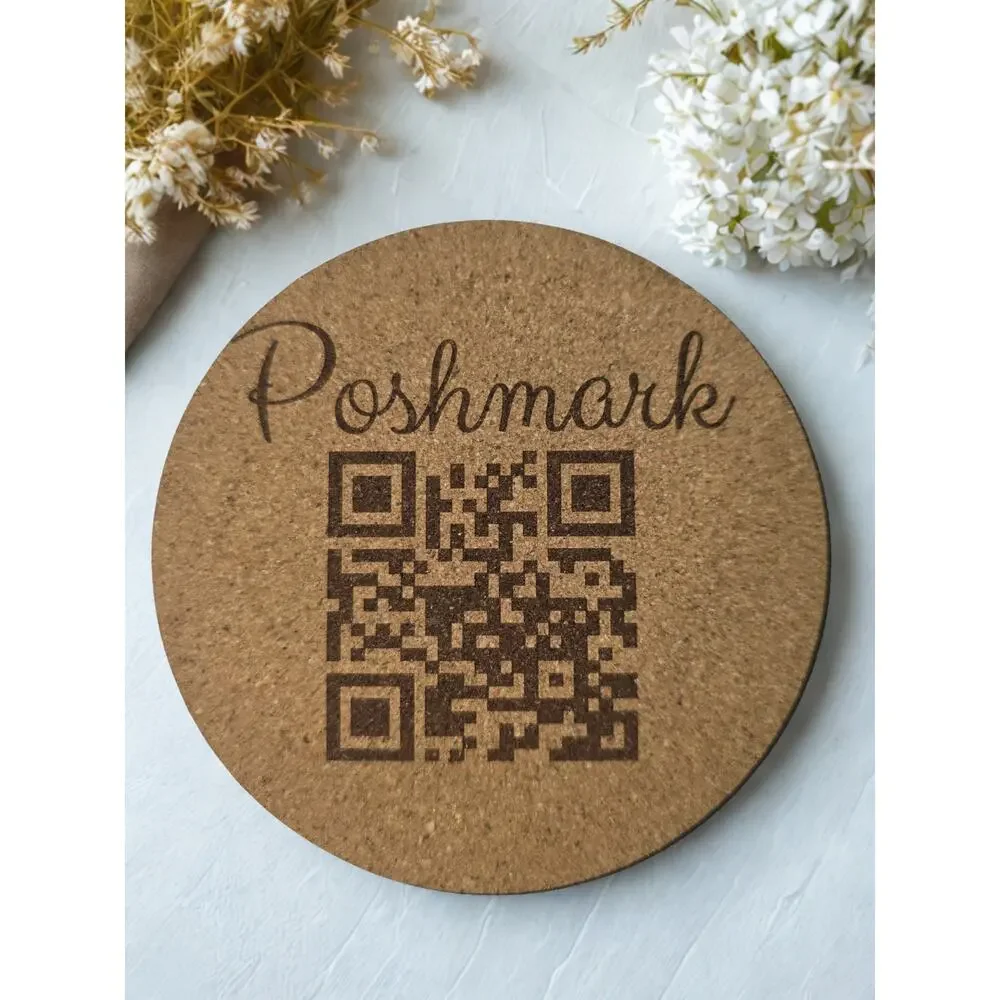 Qr code for Poshmark coaster advertisement pack of 4 great for giveaways